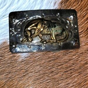 Vintage Kids Brass & Steel Western Buckle